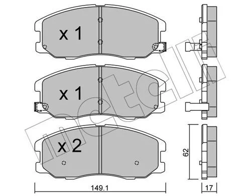 PL.FR AV 149X62X17 CHEVROLET CAPTIVA 2.0 D=FDB1934=GDB1715=22-0778-0
