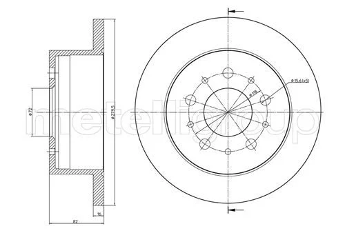 Disque de frein arrière METELLI · Ø 280 mm