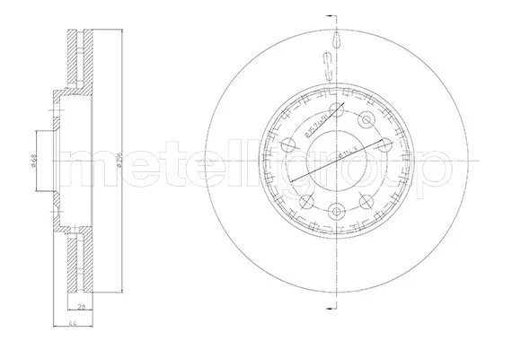 Disque de frein avant METELLI · Ø 296 mm