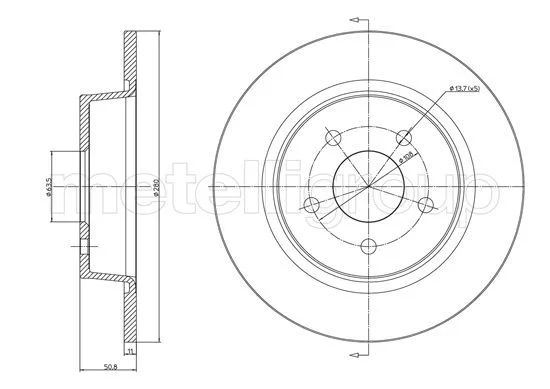 Disque de frein arrière METELLI · Ø 280 mm